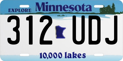 MN license plate 312UDJ