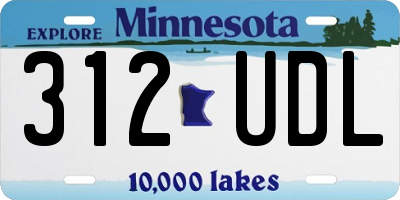 MN license plate 312UDL