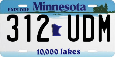 MN license plate 312UDM