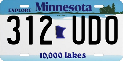 MN license plate 312UDO