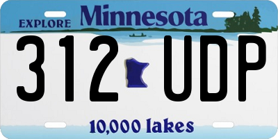 MN license plate 312UDP