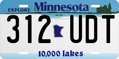 MN license plate 312UDT