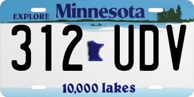 MN license plate 312UDV