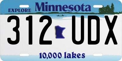 MN license plate 312UDX