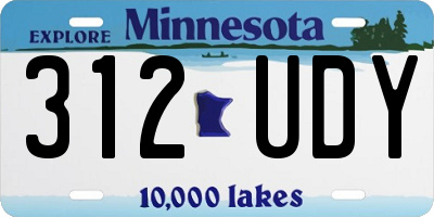 MN license plate 312UDY