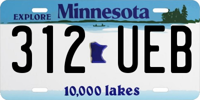 MN license plate 312UEB