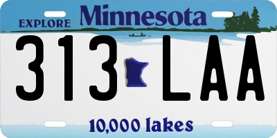 MN license plate 313LAA