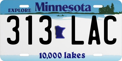 MN license plate 313LAC