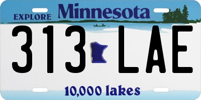 MN license plate 313LAE