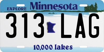 MN license plate 313LAG