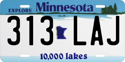 MN license plate 313LAJ