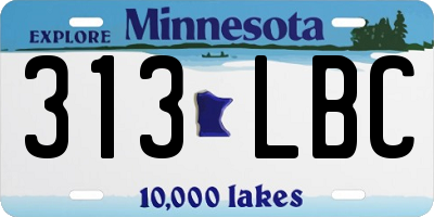 MN license plate 313LBC