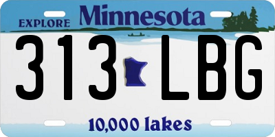 MN license plate 313LBG