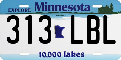 MN license plate 313LBL