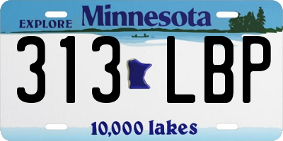MN license plate 313LBP
