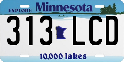 MN license plate 313LCD