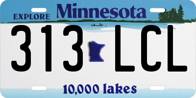 MN license plate 313LCL