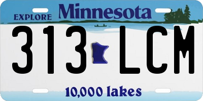 MN license plate 313LCM