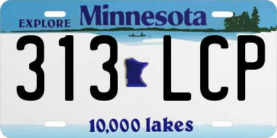 MN license plate 313LCP