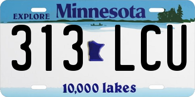 MN license plate 313LCU