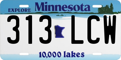 MN license plate 313LCW
