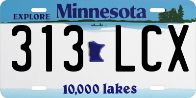 MN license plate 313LCX