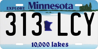 MN license plate 313LCY