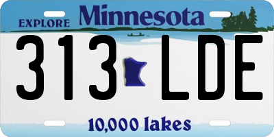 MN license plate 313LDE