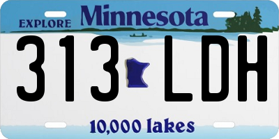 MN license plate 313LDH