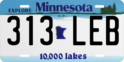 MN license plate 313LEB