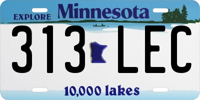 MN license plate 313LEC