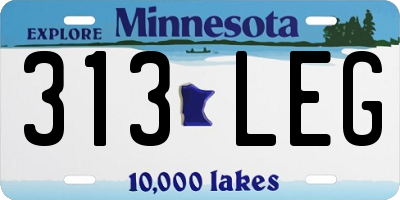 MN license plate 313LEG