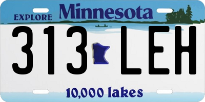 MN license plate 313LEH