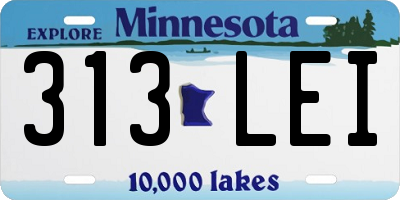 MN license plate 313LEI