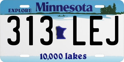 MN license plate 313LEJ