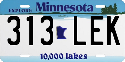 MN license plate 313LEK