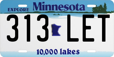 MN license plate 313LET