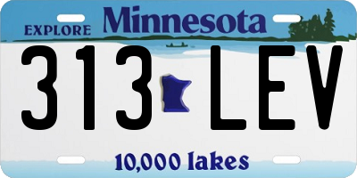 MN license plate 313LEV