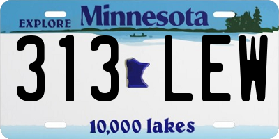 MN license plate 313LEW