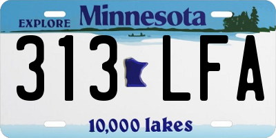 MN license plate 313LFA