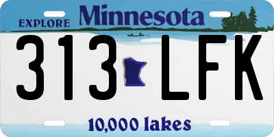 MN license plate 313LFK