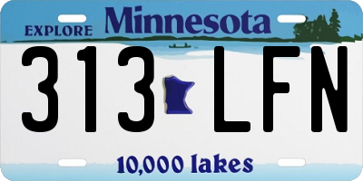 MN license plate 313LFN