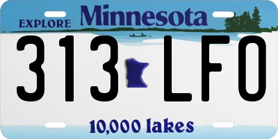 MN license plate 313LFO