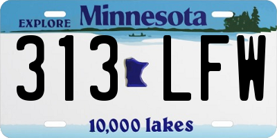 MN license plate 313LFW