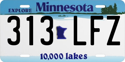 MN license plate 313LFZ