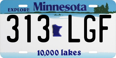 MN license plate 313LGF