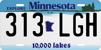 MN license plate 313LGH