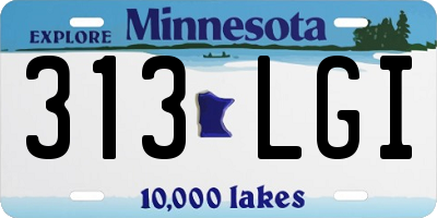 MN license plate 313LGI