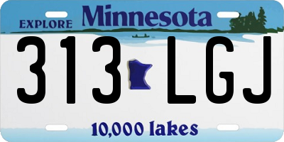 MN license plate 313LGJ