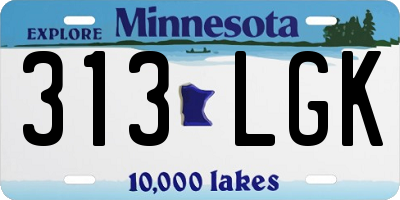 MN license plate 313LGK